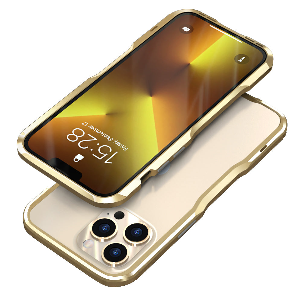 LUPHIE Drop Protection Ultra Thin Aluminum Metal Bumper Cover for iPhone 13 Pro 6.1 inch
