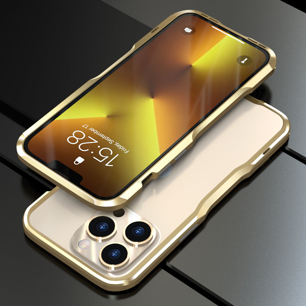LUPHIE Drop Protection Ultra Thin Aluminum Metal Bumper Cover for iPhone 13 Pro 6.1 inch