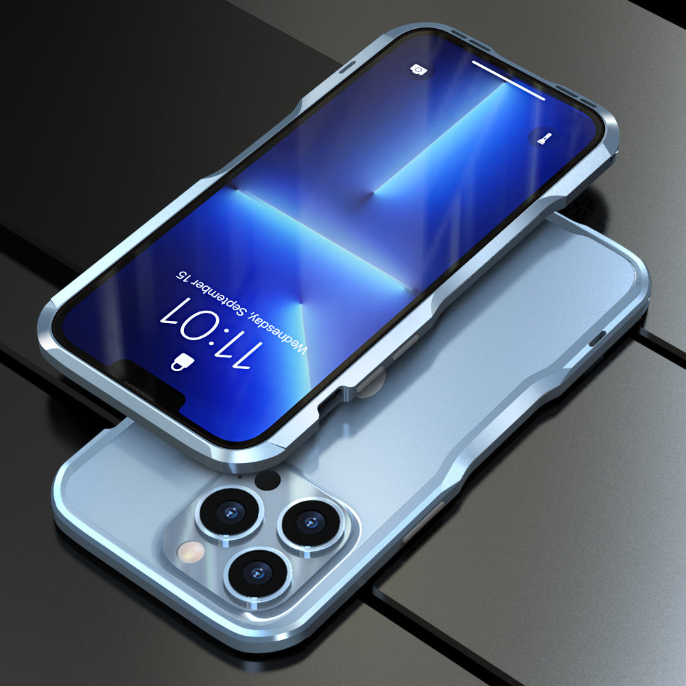 LUPHIE Drop Protection Ultra Thin Aluminum Metal Bumper Cover for iPhone 13 Pro 6.1 inch