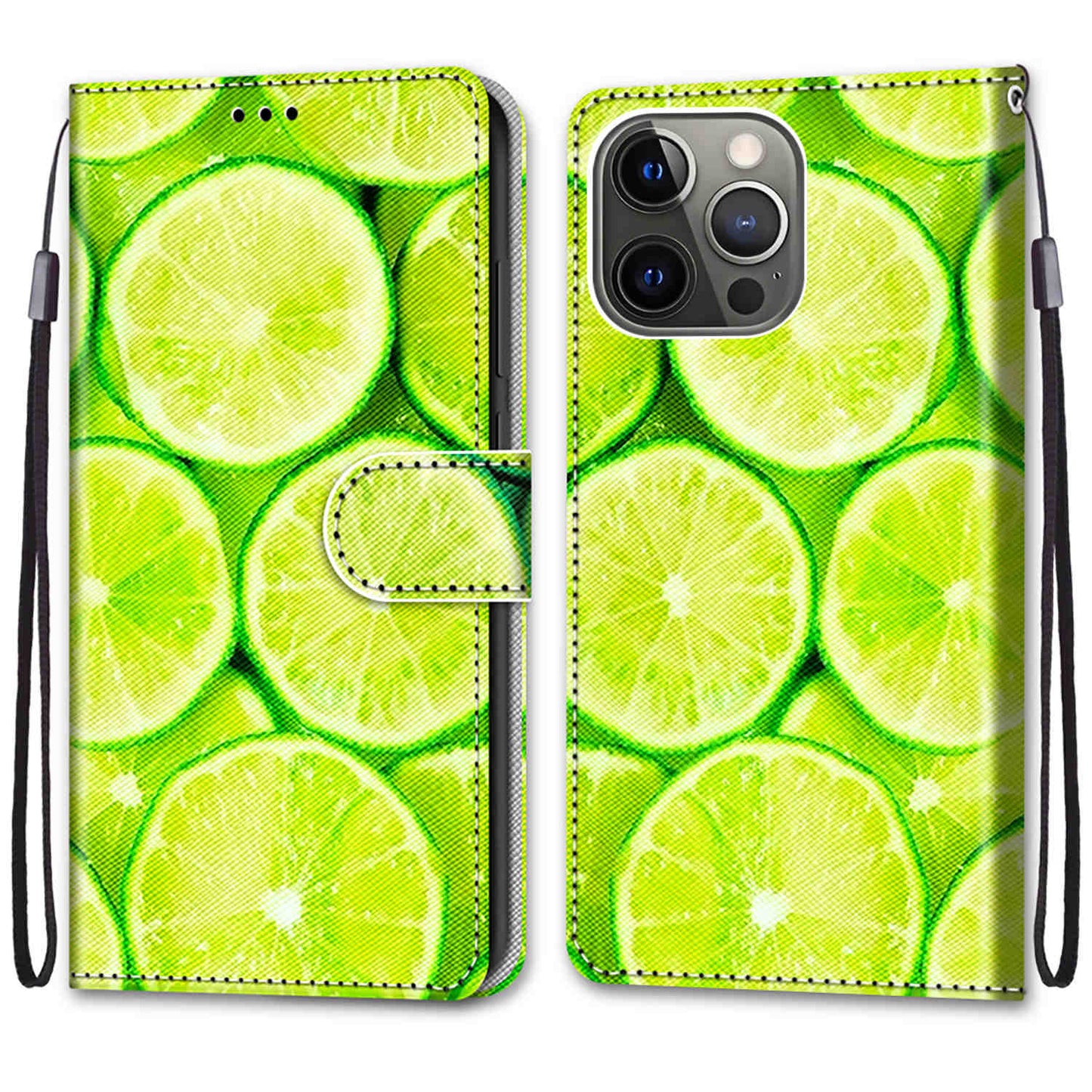 Pattern Printing Wallet Stand Leather Case Phone Shell for iPhone 13 Pro 6.1 inch