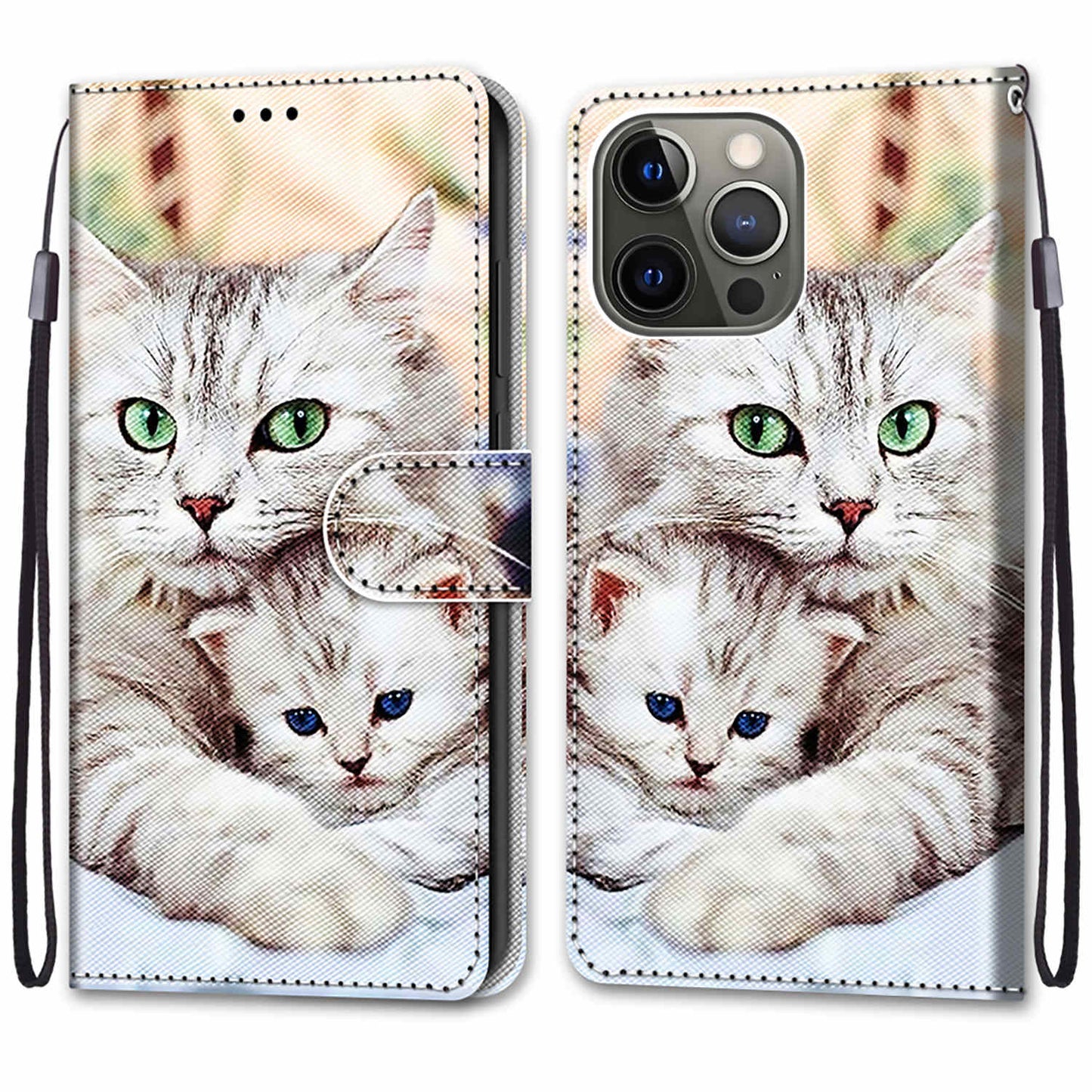 Pattern Printing Wallet Stand Leather Case Phone Shell for iPhone 13 Pro 6.1 inch