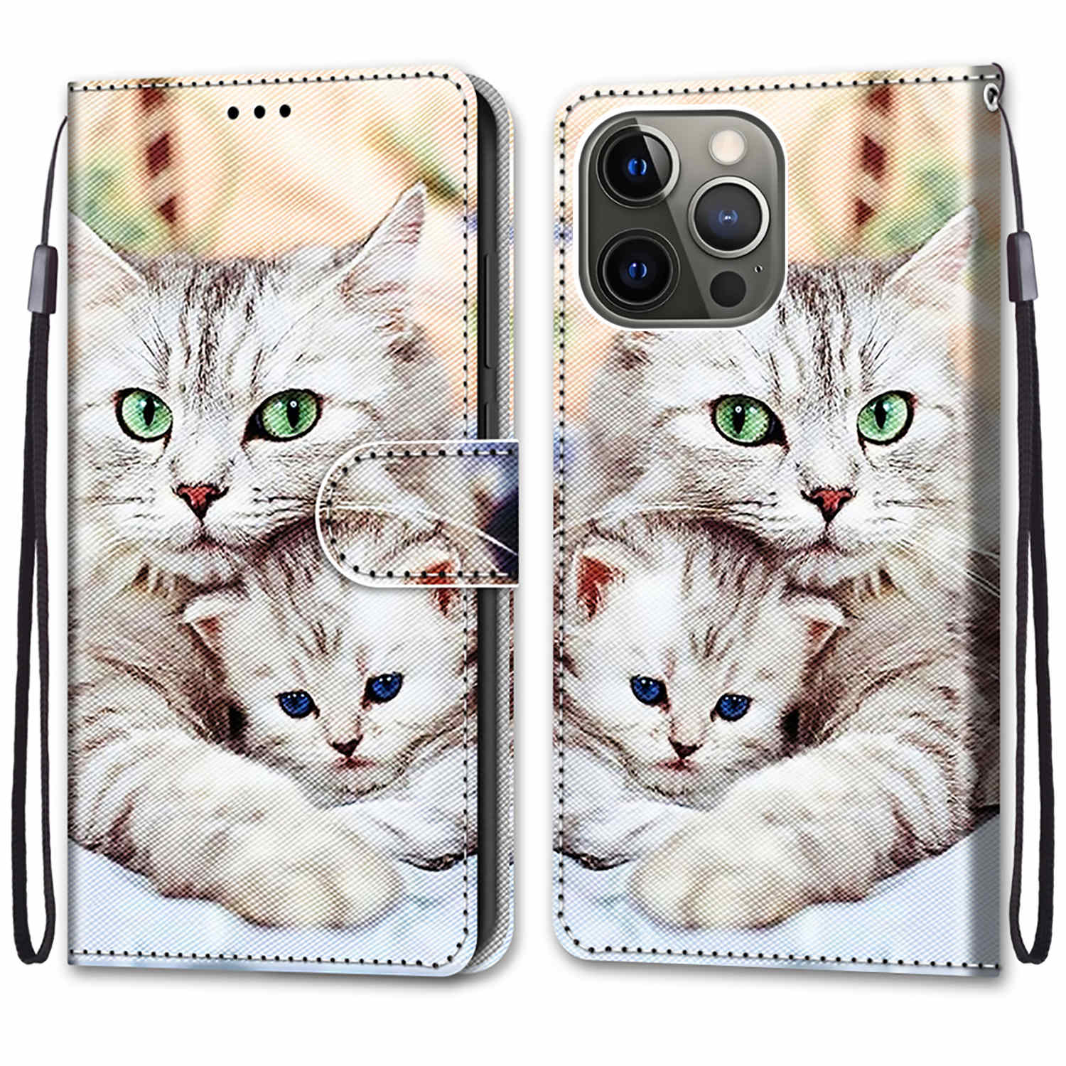 Pattern Printing Wallet Stand Leather Case Phone Shell for iPhone 13 Pro 6.1 inch