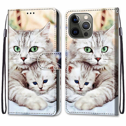 Pattern Printing Wallet Stand Leather Case Phone Shell for iPhone 13 Pro 6.1 inch