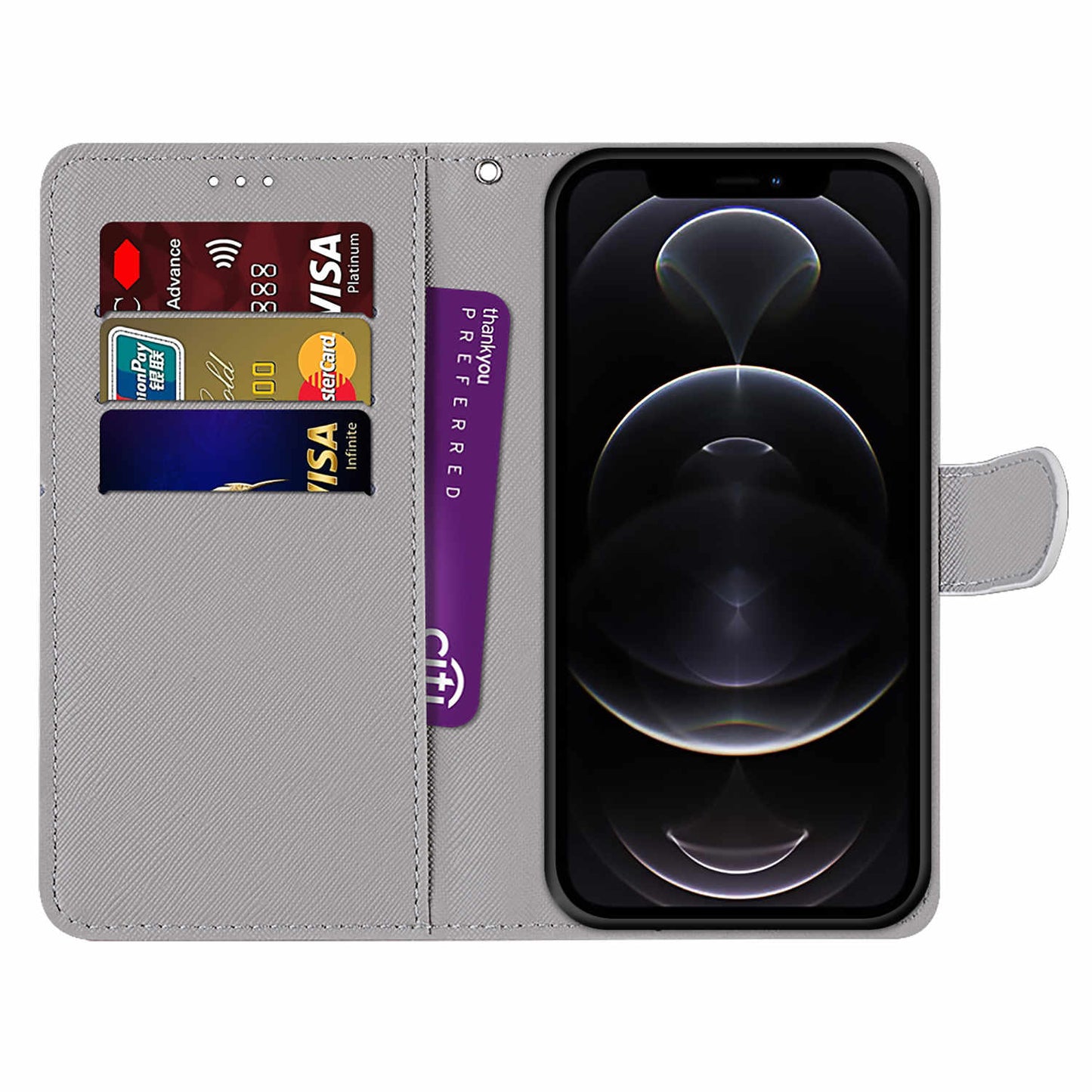 Pattern Printing Wallet Stand Leather Case Phone Shell for iPhone 13 Pro 6.1 inch