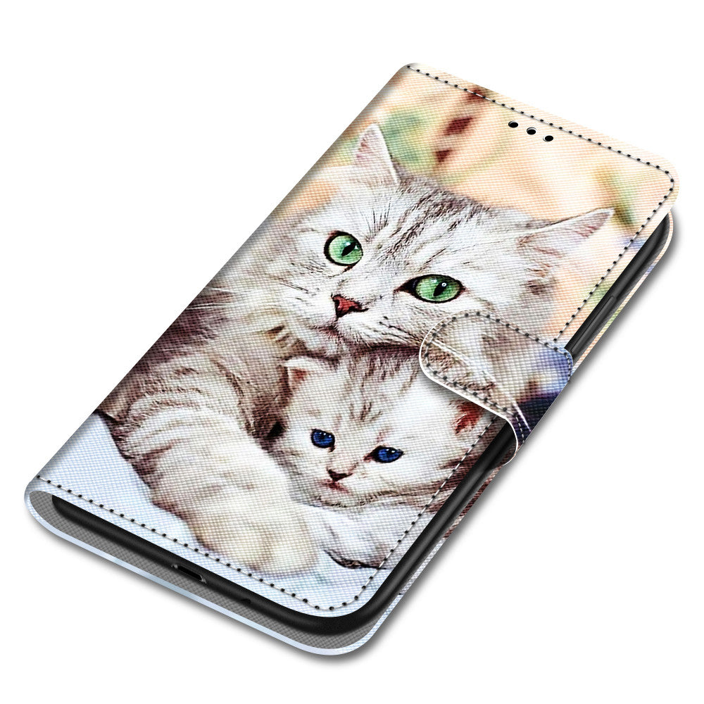 Pattern Printing Wallet Stand Leather Case Phone Shell for iPhone 13 Pro 6.1 inch