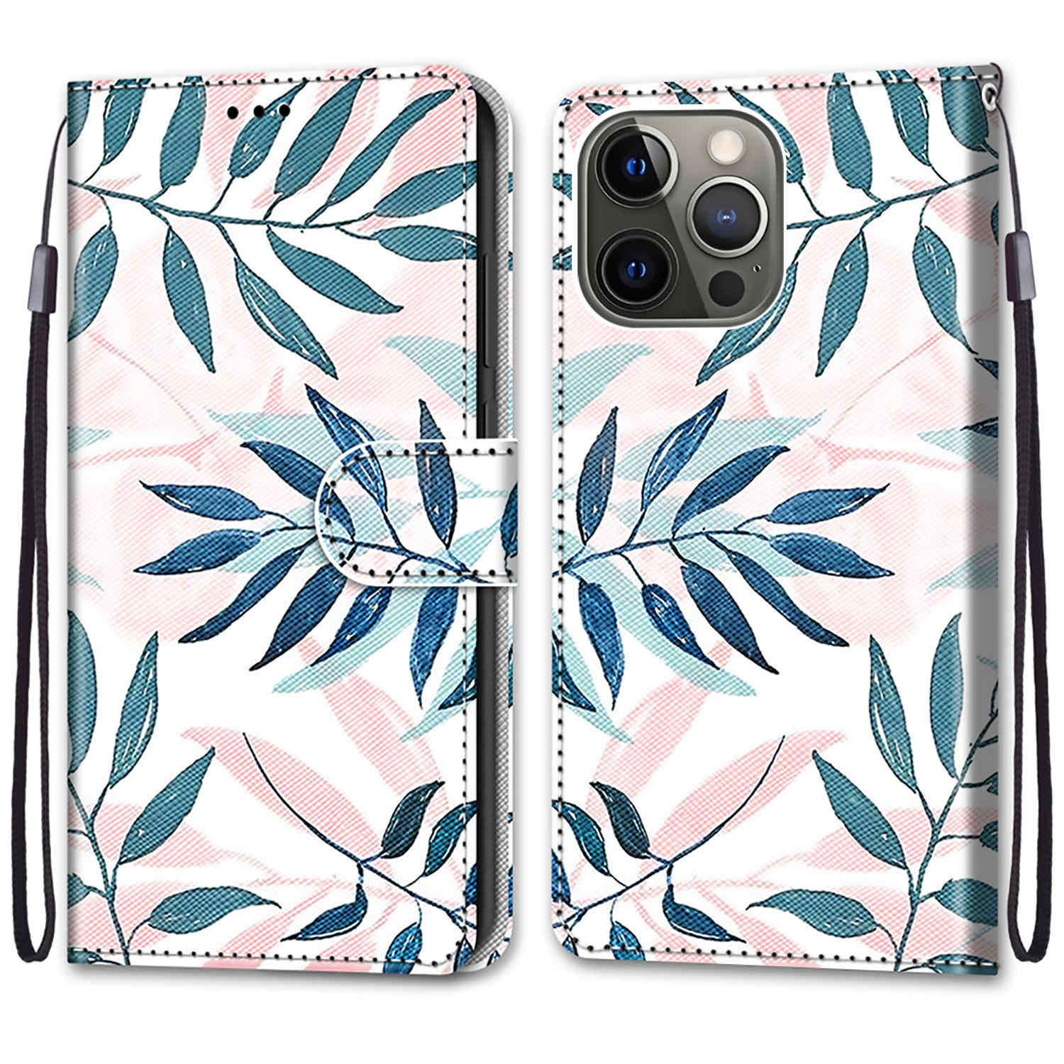Pattern Printing Wallet Stand Leather Case Phone Shell for iPhone 13 Pro 6.1 inch