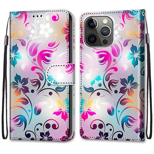 Pattern Printing Wallet Stand Leather Case Phone Shell for iPhone 13 Pro 6.1 inch