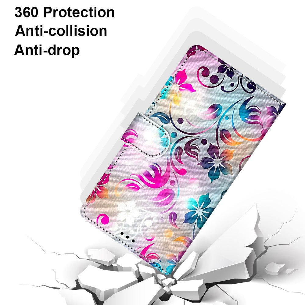 Pattern Printing Wallet Stand Leather Case Phone Shell for iPhone 13 Pro 6.1 inch