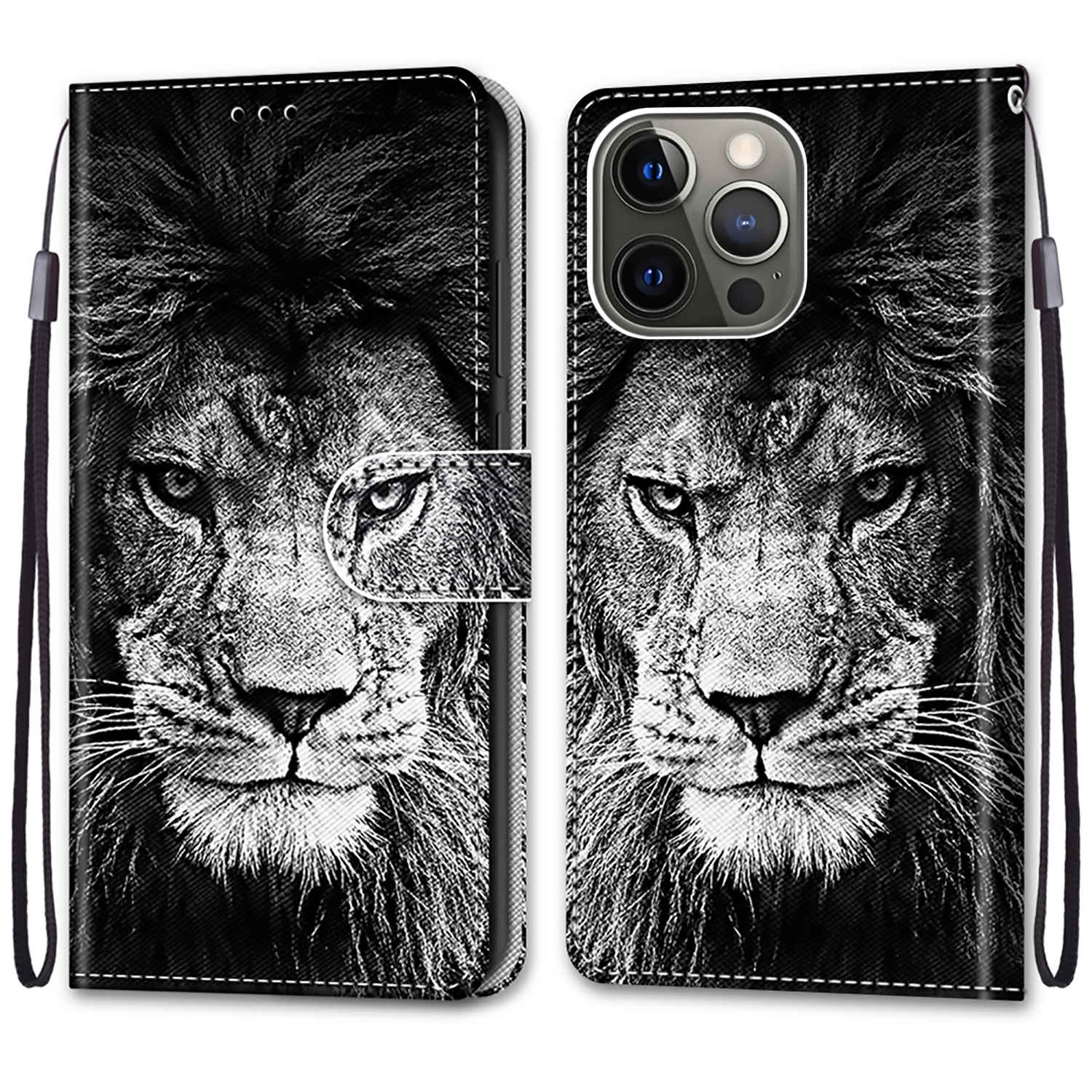 Pattern Printing Wallet Stand Leather Case Phone Shell for iPhone 13 Pro 6.1 inch