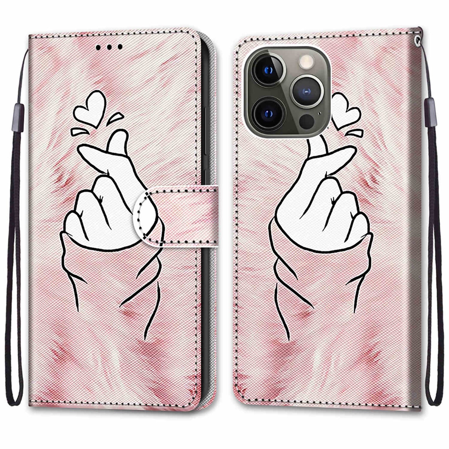 Pattern Printing Wallet Stand Leather Case Phone Shell for iPhone 13 Pro 6.1 inch