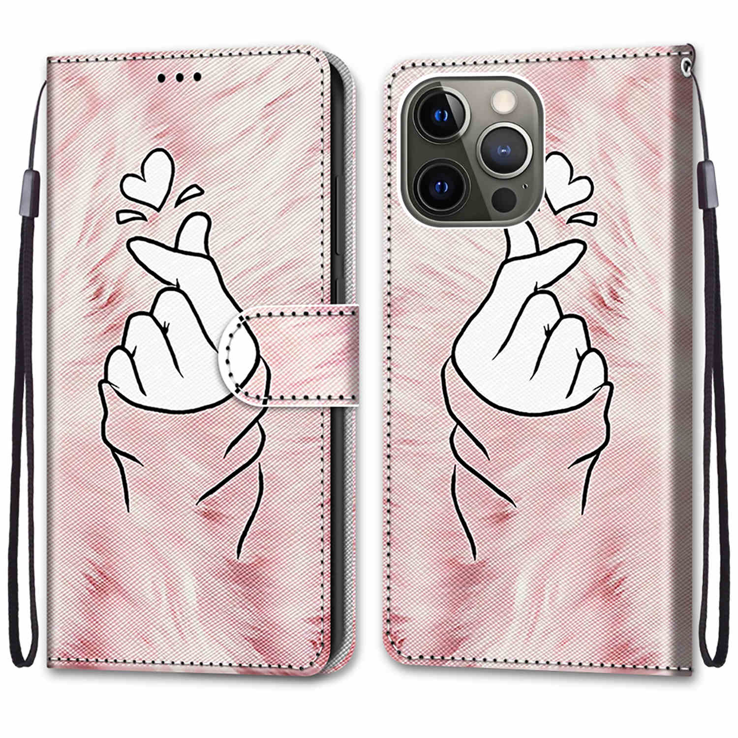 Pattern Printing Wallet Stand Leather Case Phone Shell for iPhone 13 Pro 6.1 inch