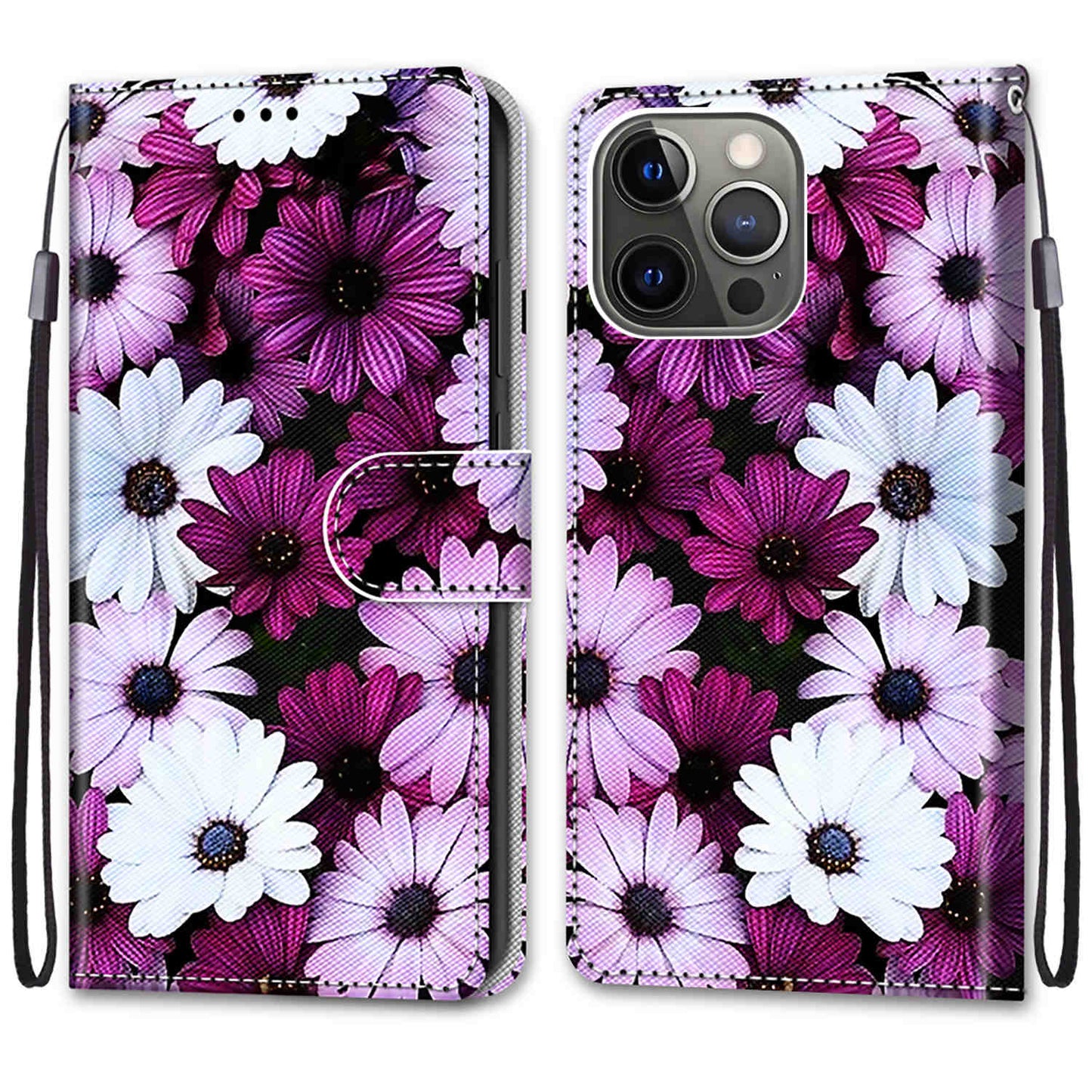 Pattern Printing Wallet Stand Leather Case Phone Shell for iPhone 13 Pro 6.1 inch