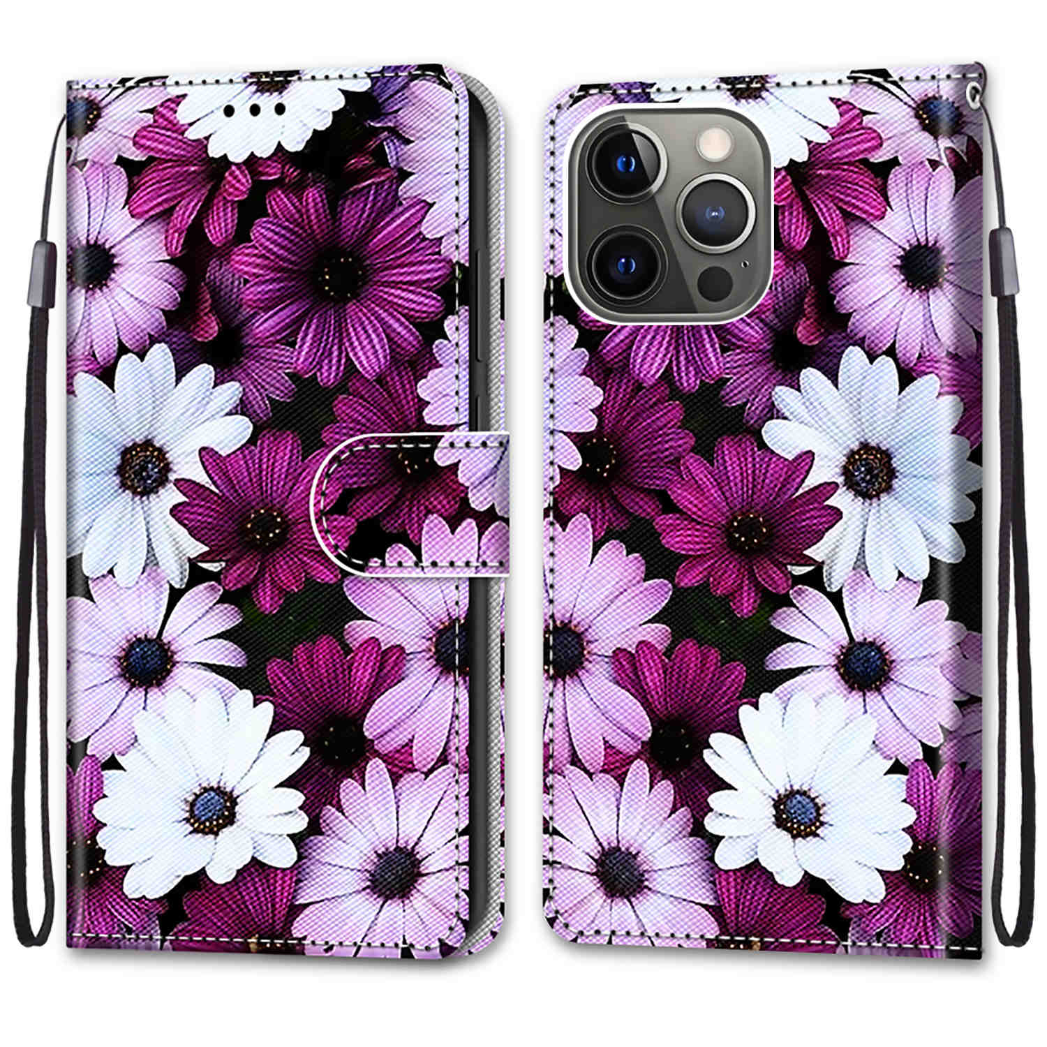 Pattern Printing Wallet Stand Leather Case Phone Shell for iPhone 13 Pro 6.1 inch