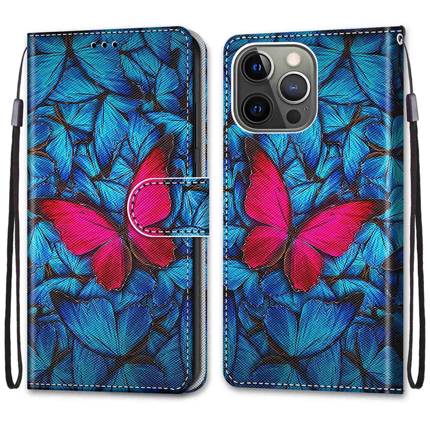 Pattern Printing Wallet Stand Leather Case Phone Shell for iPhone 13 Pro 6.1 inch