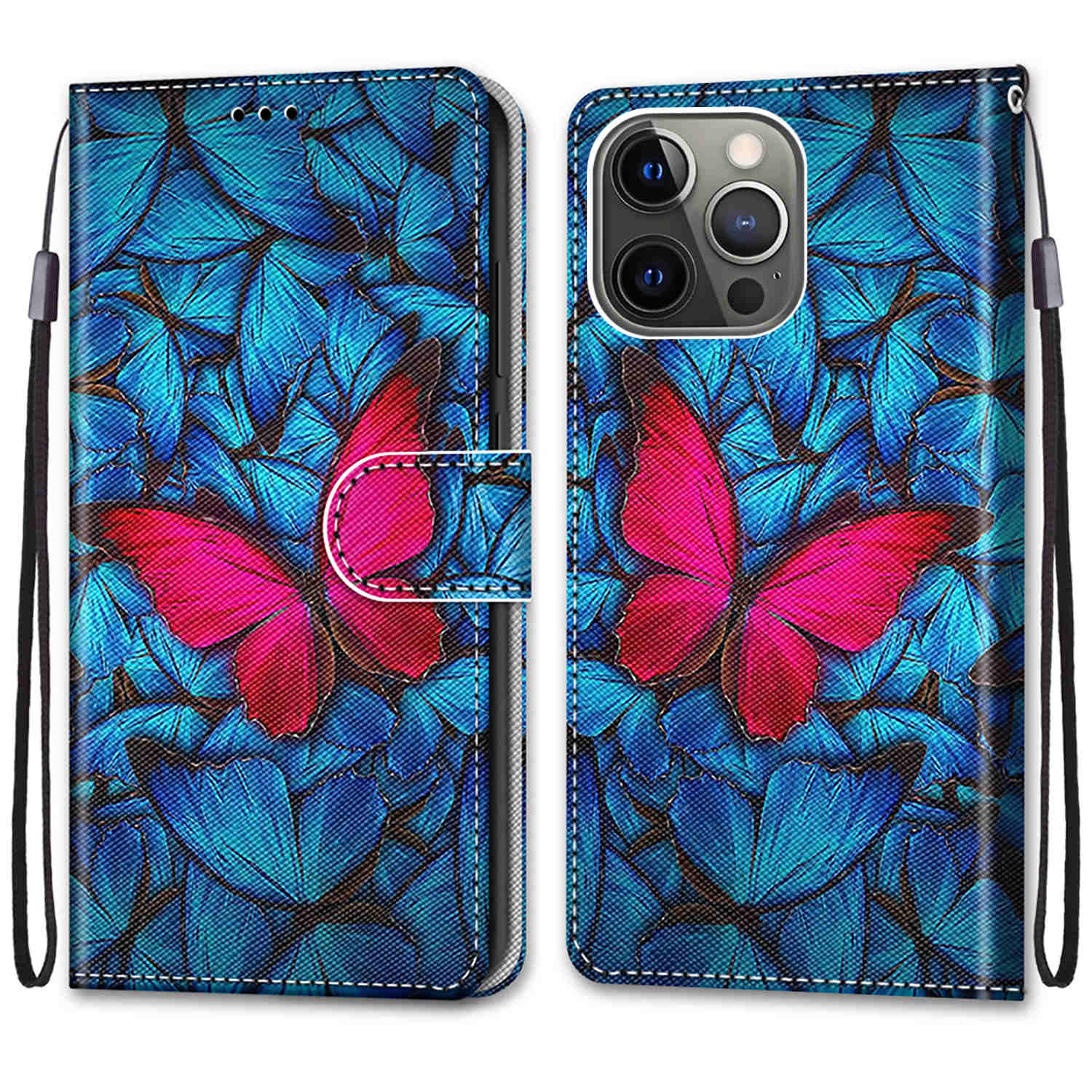 Pattern Printing Wallet Stand Leather Case Phone Shell for iPhone 13 Pro 6.1 inch