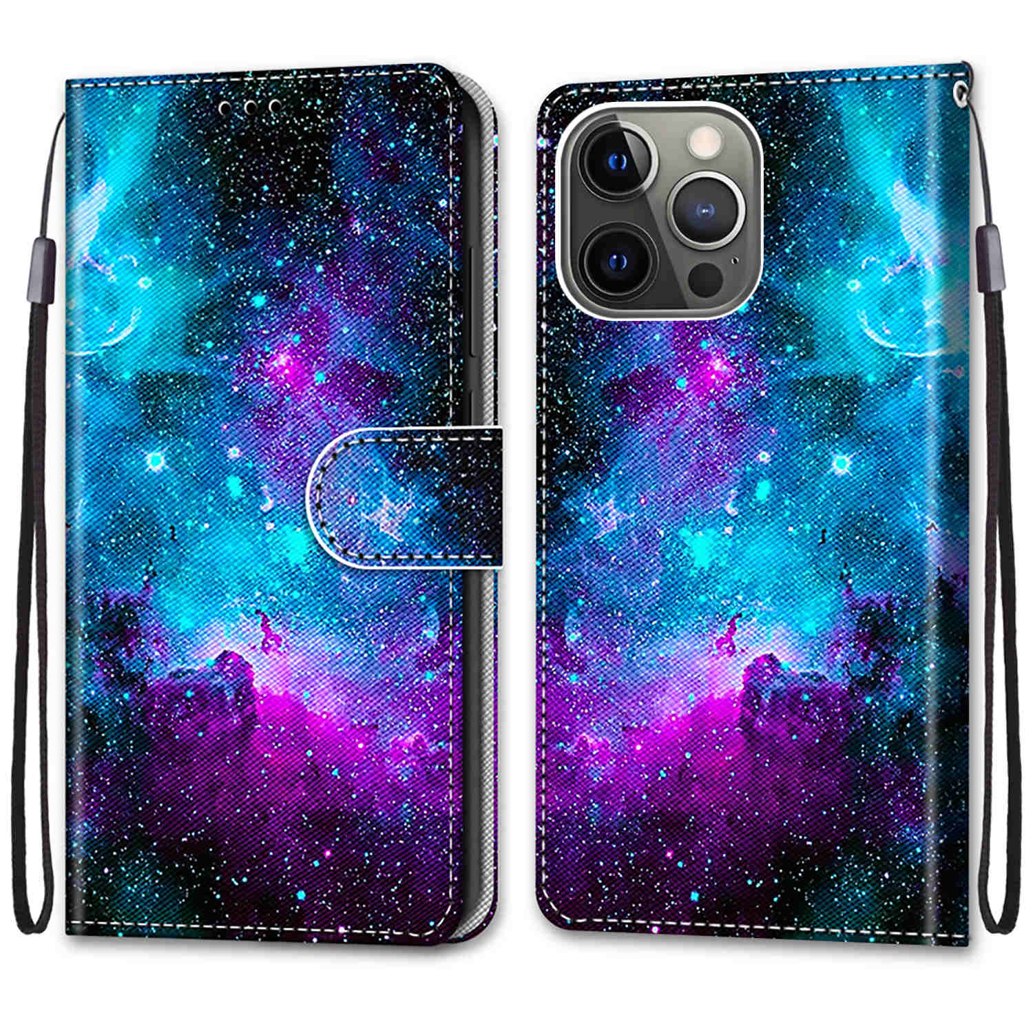 Pattern Printing Wallet Stand Leather Case Phone Shell for iPhone 13 Pro 6.1 inch