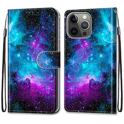 Pattern Printing Wallet Stand Leather Case Phone Shell for iPhone 13 Pro 6.1 inch