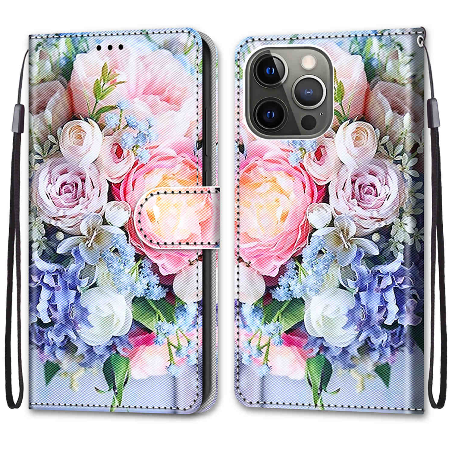 Pattern Printing Wallet Stand Leather Case Phone Shell for iPhone 13 Pro 6.1 inch