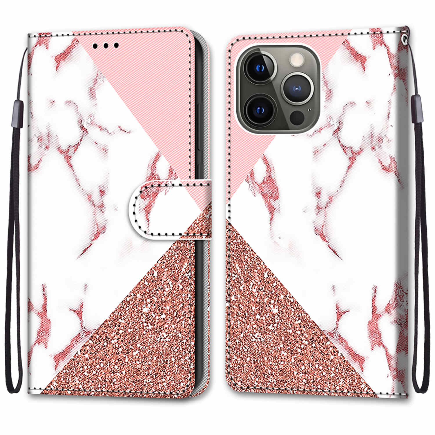 Pattern Printing Wallet Stand Leather Case Phone Shell for iPhone 13 Pro 6.1 inch
