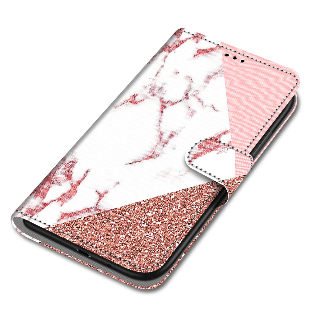Pattern Printing Wallet Stand Leather Case Phone Shell for iPhone 13 Pro 6.1 inch