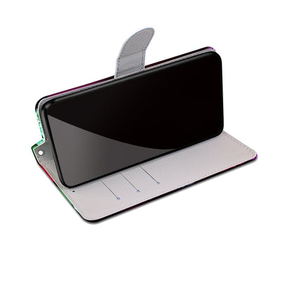 Unique Pattern Printing All-Inclusive Leather Cover Wallet Phone Case with Foldable Stand and Handy Strap for iPhone 13 Pro Max 6.7 inch