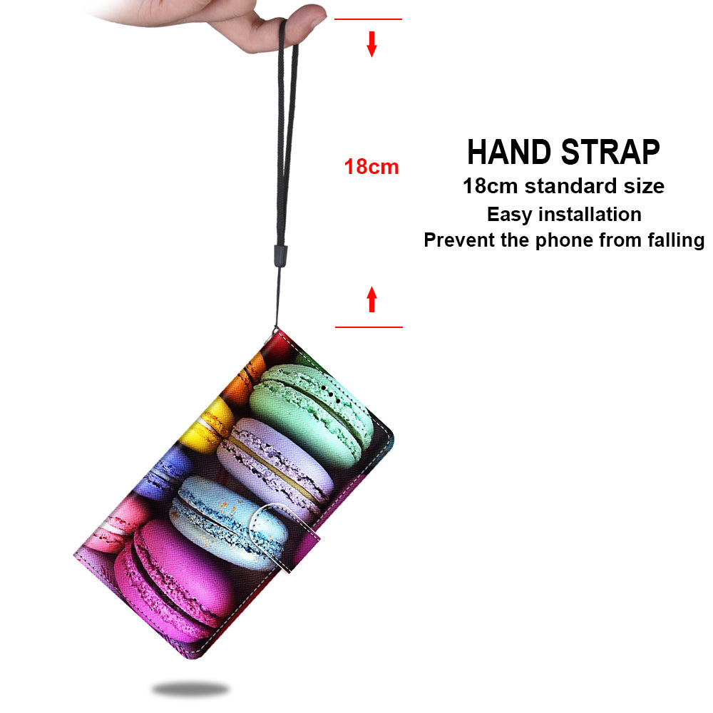 Unique Pattern Printing All-Inclusive Leather Cover Wallet Phone Case with Foldable Stand and Handy Strap for iPhone 13 Pro Max 6.7 inch