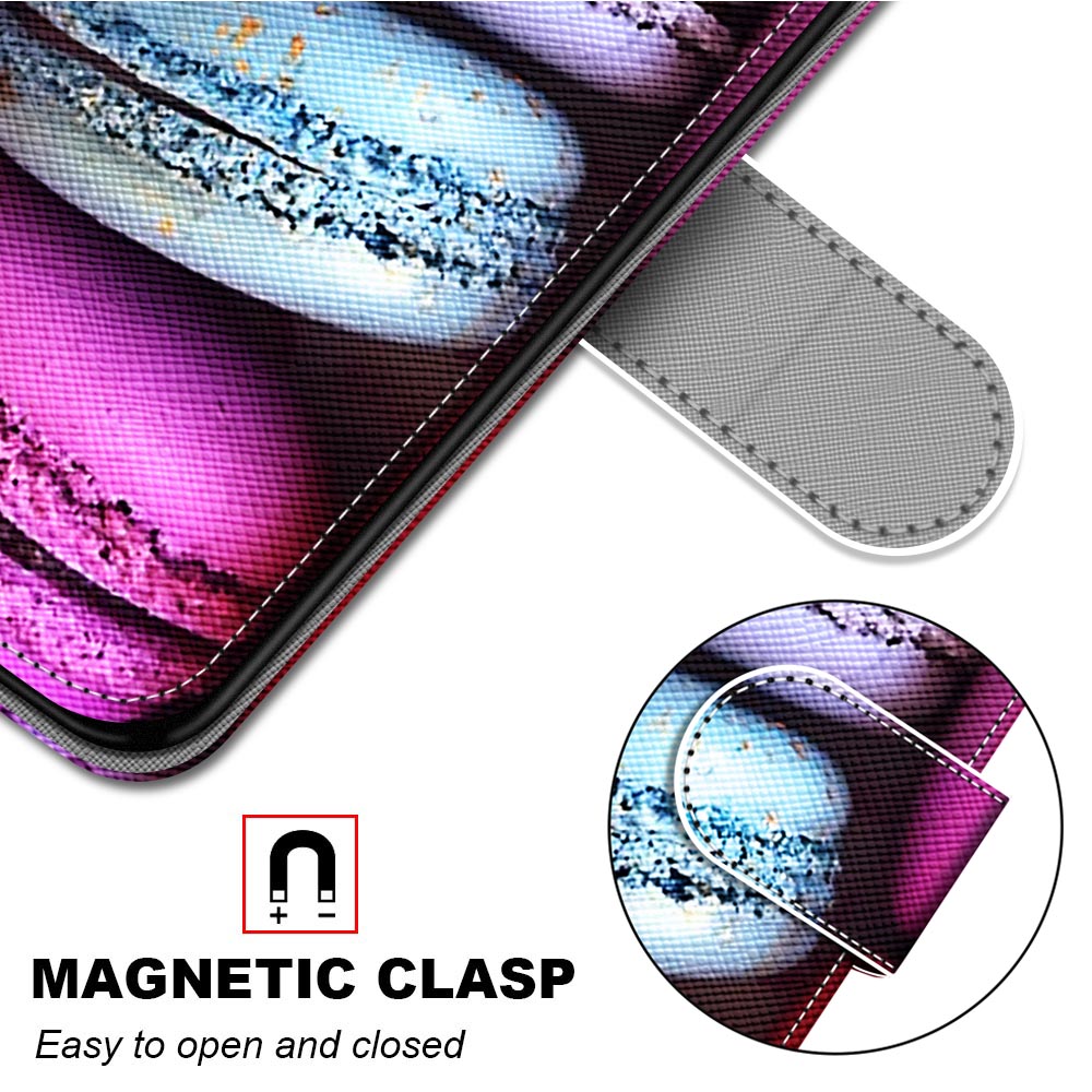 Unique Pattern Printing All-Inclusive Leather Cover Wallet Phone Case with Foldable Stand and Handy Strap for iPhone 13 Pro Max 6.7 inch
