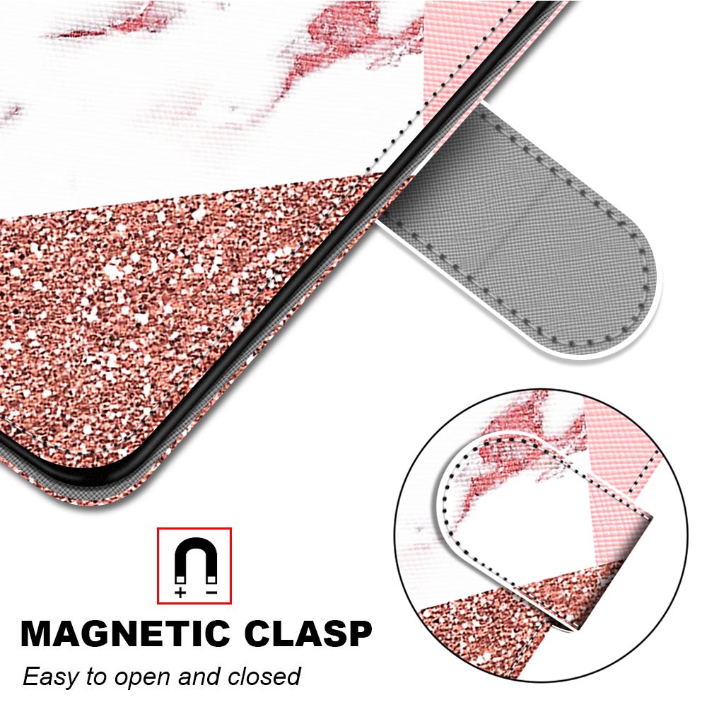 Unique Pattern Printing All-Inclusive Leather Cover Wallet Phone Case with Foldable Stand and Handy Strap for iPhone 13 Pro Max 6.7 inch