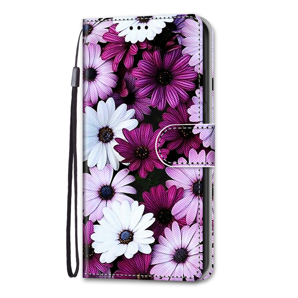 Unique Pattern Printing All-Inclusive Leather Cover Wallet Phone Case with Foldable Stand and Handy Strap for iPhone 13 Pro Max 6.7 inch
