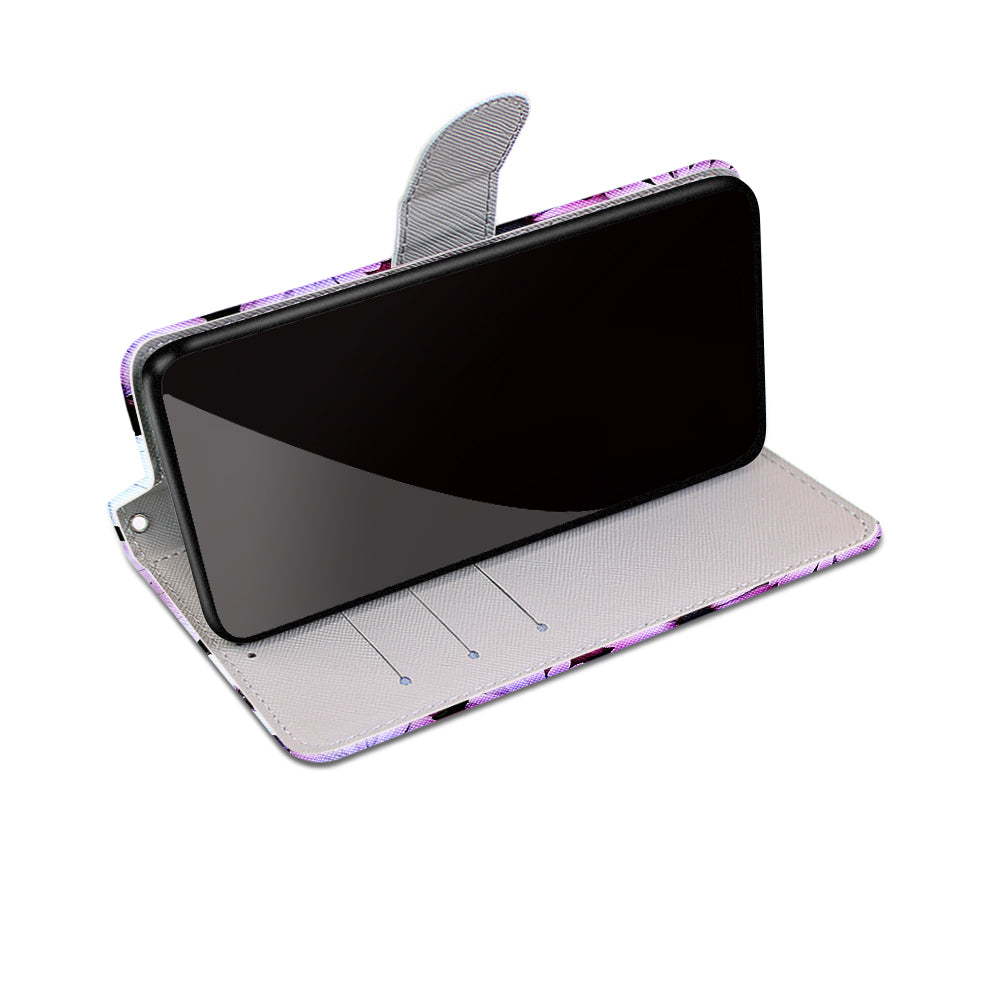 Unique Pattern Printing All-Inclusive Leather Cover Wallet Phone Case with Foldable Stand and Handy Strap for iPhone 13 Pro Max 6.7 inch