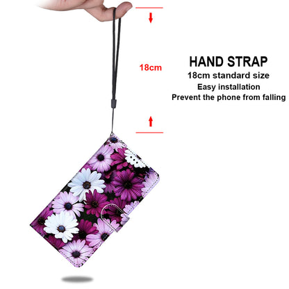 Unique Pattern Printing All-Inclusive Leather Cover Wallet Phone Case with Foldable Stand and Handy Strap for iPhone 13 Pro Max 6.7 inch