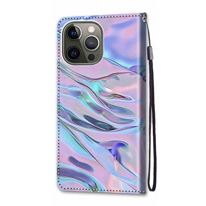 Unique Pattern Printing All-Inclusive Leather Cover Wallet Phone Case with Foldable Stand and Handy Strap for iPhone 13 Pro Max 6.7 inch
