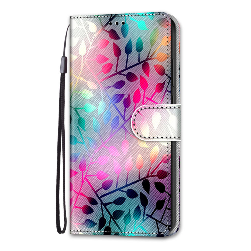 Wallet Design Pattern Printing Leather Cover Phone Case with Foldable Stand and Handy Strap for iPhone 13 Pro Max 6.7 inch