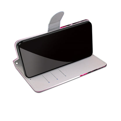 Wallet Design Pattern Printing Leather Cover Phone Case with Foldable Stand and Handy Strap for iPhone 13 Pro Max 6.7 inch