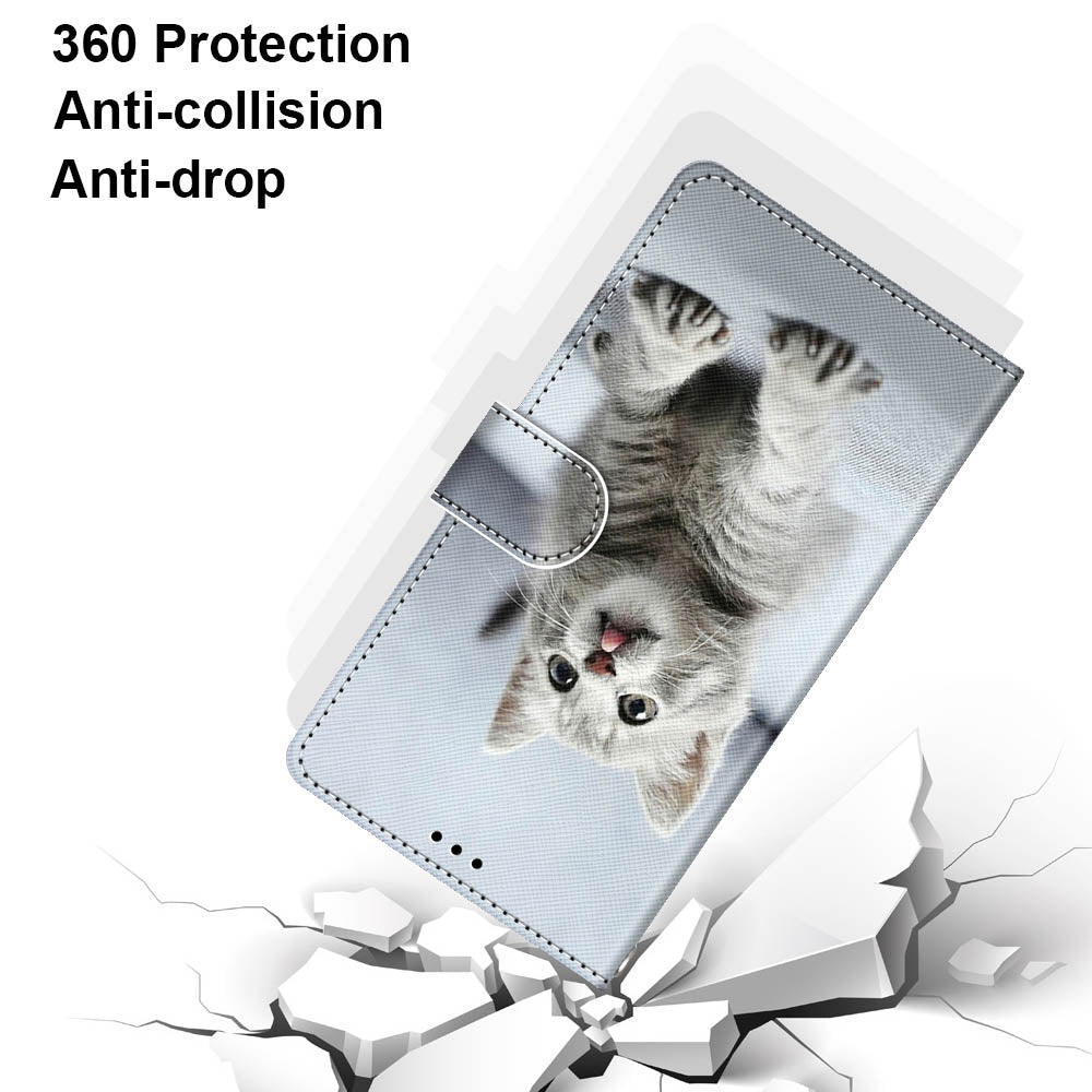 Pattern Printing Folio Flip Anti-Drop Leather Cover Wallet Stand Phone Case with Handy Strap for iPhone 13 Pro 6.1 inch