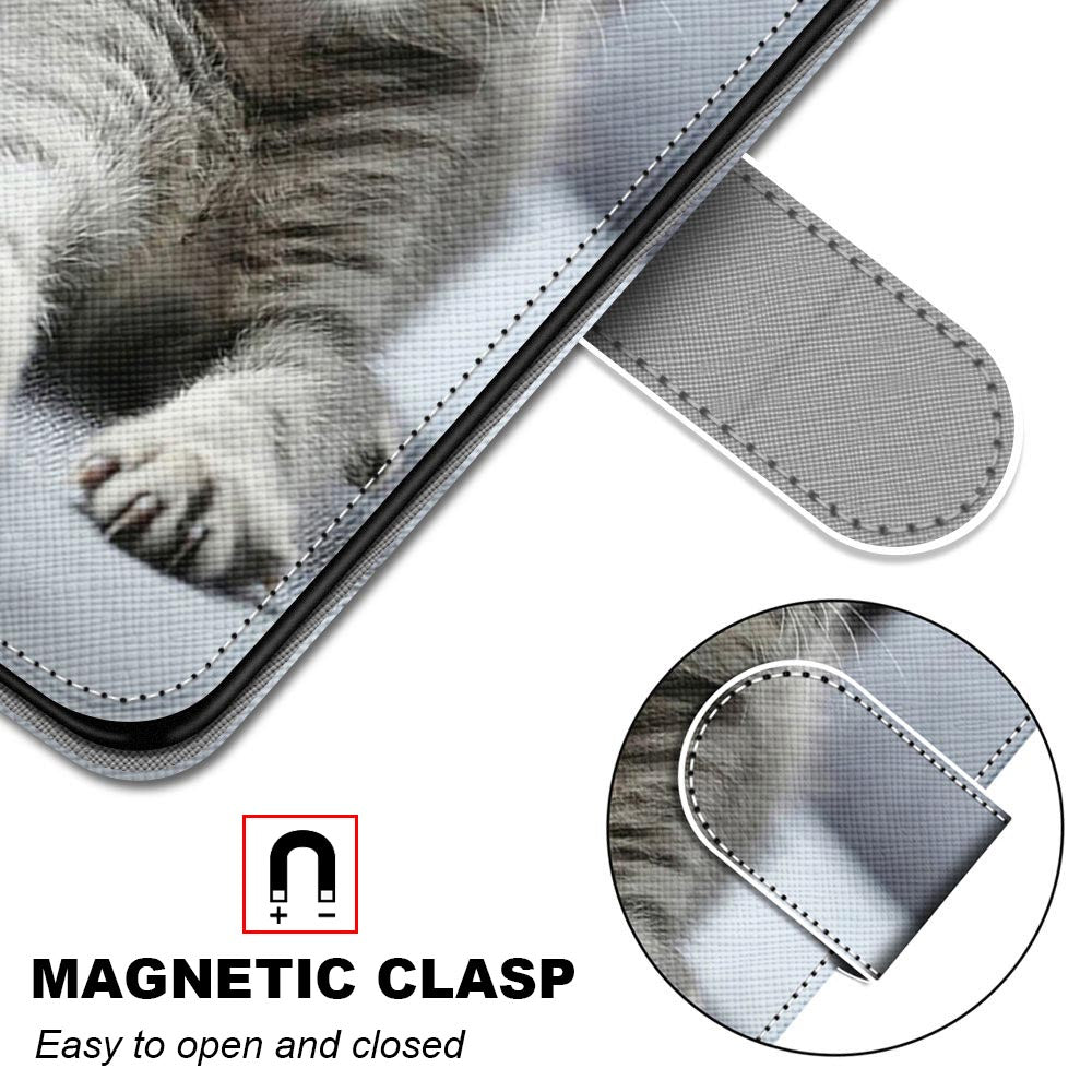 Pattern Printing Folio Flip Anti-Drop Leather Cover Wallet Stand Phone Case with Handy Strap for iPhone 13 Pro 6.1 inch