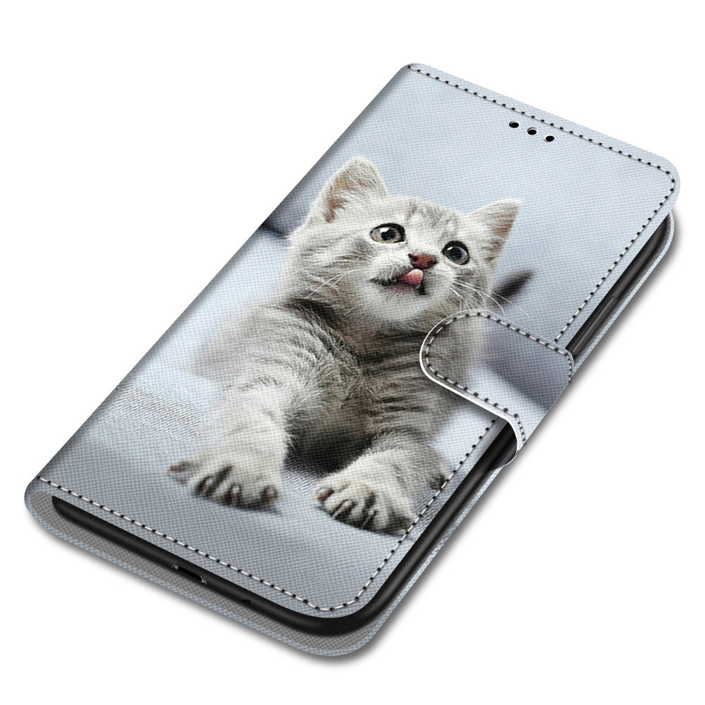 Pattern Printing Folio Flip Anti-Drop Leather Cover Wallet Stand Phone Case with Handy Strap for iPhone 13 Pro 6.1 inch