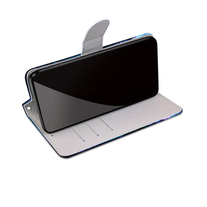 Pattern Printing Folio Flip Anti-Drop Leather Cover Wallet Stand Phone Case with Handy Strap for iPhone 13 Pro 6.1 inch