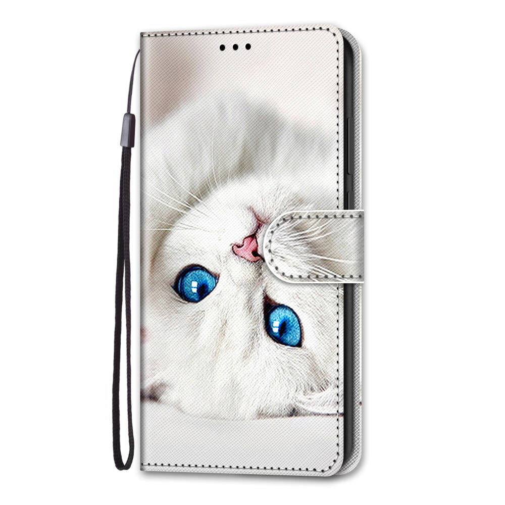 Pattern Printing Folio Flip Anti-Drop Leather Cover Wallet Stand Phone Case with Handy Strap for iPhone 13 Pro 6.1 inch