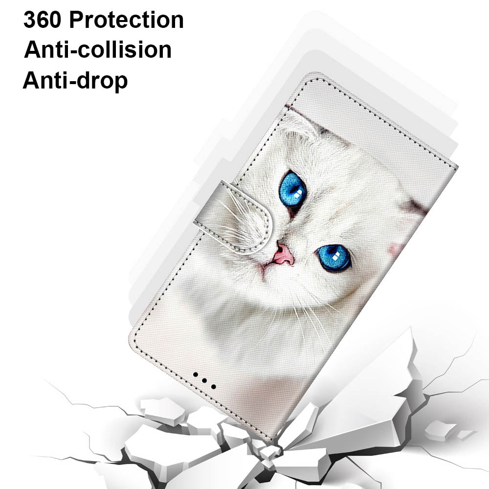 Pattern Printing Folio Flip Anti-Drop Leather Cover Wallet Stand Phone Case with Handy Strap for iPhone 13 Pro 6.1 inch