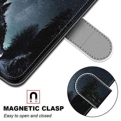 Pattern Printing Folio Flip Anti-Drop Leather Cover Wallet Stand Phone Case with Handy Strap for iPhone 13 Pro 6.1 inch