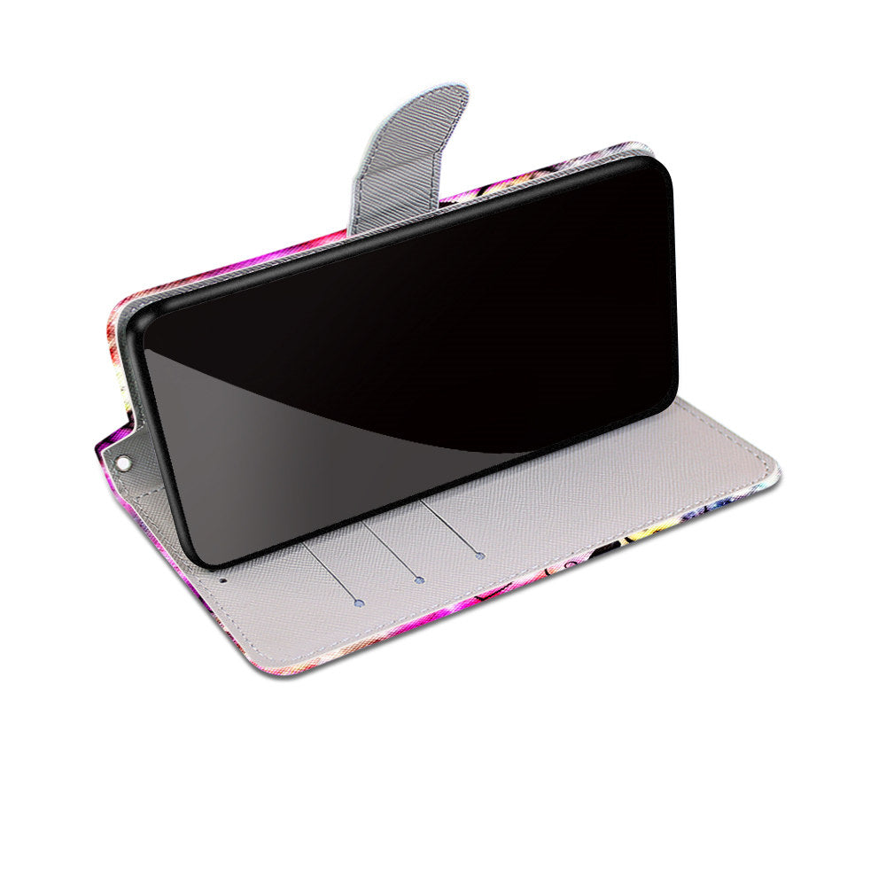 Pattern Printing Folio Flip Anti-Drop Leather Cover Wallet Stand Phone Case with Handy Strap for iPhone 13 Pro 6.1 inch