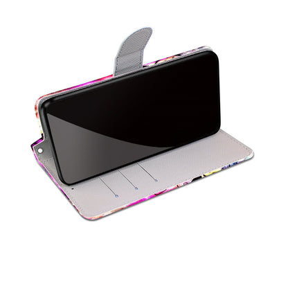 Pattern Printing Folio Flip Anti-Drop Leather Cover Wallet Stand Phone Case with Handy Strap for iPhone 13 Pro 6.1 inch