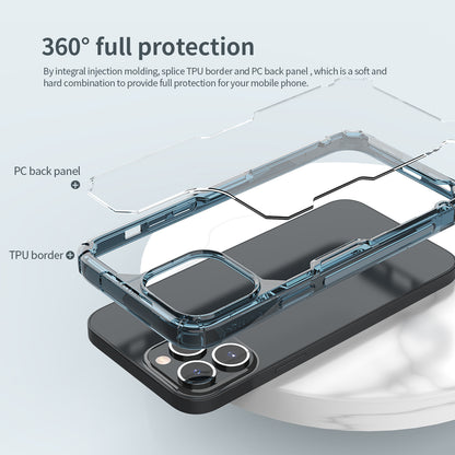 NILLKIN Nature TPU Pro Series Hybrid PC+ TPU Transparent Back Case Cell Phone Cover Protector for iPhone 13 Pro Max 6.7 inch
