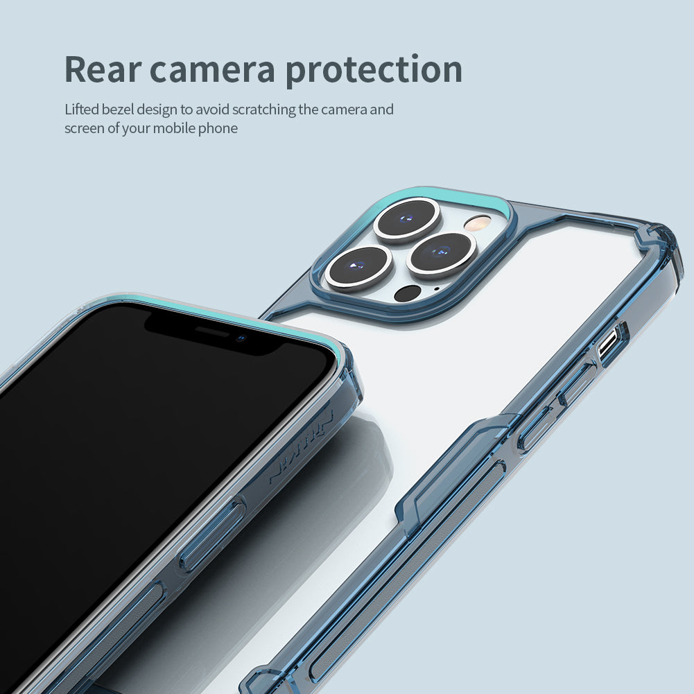 NILLKIN Nature TPU Pro Series Hybrid PC+ TPU Transparent Back Case Cell Phone Cover Protector for iPhone 13 Pro Max 6.7 inch