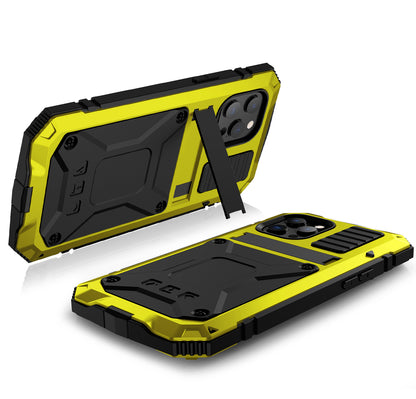 R-JUST Kickstand Full-Body Protective Cover Shockproof Metal Case with Built-in Screen Protector for iPhone 13 Pro 6.1 inch