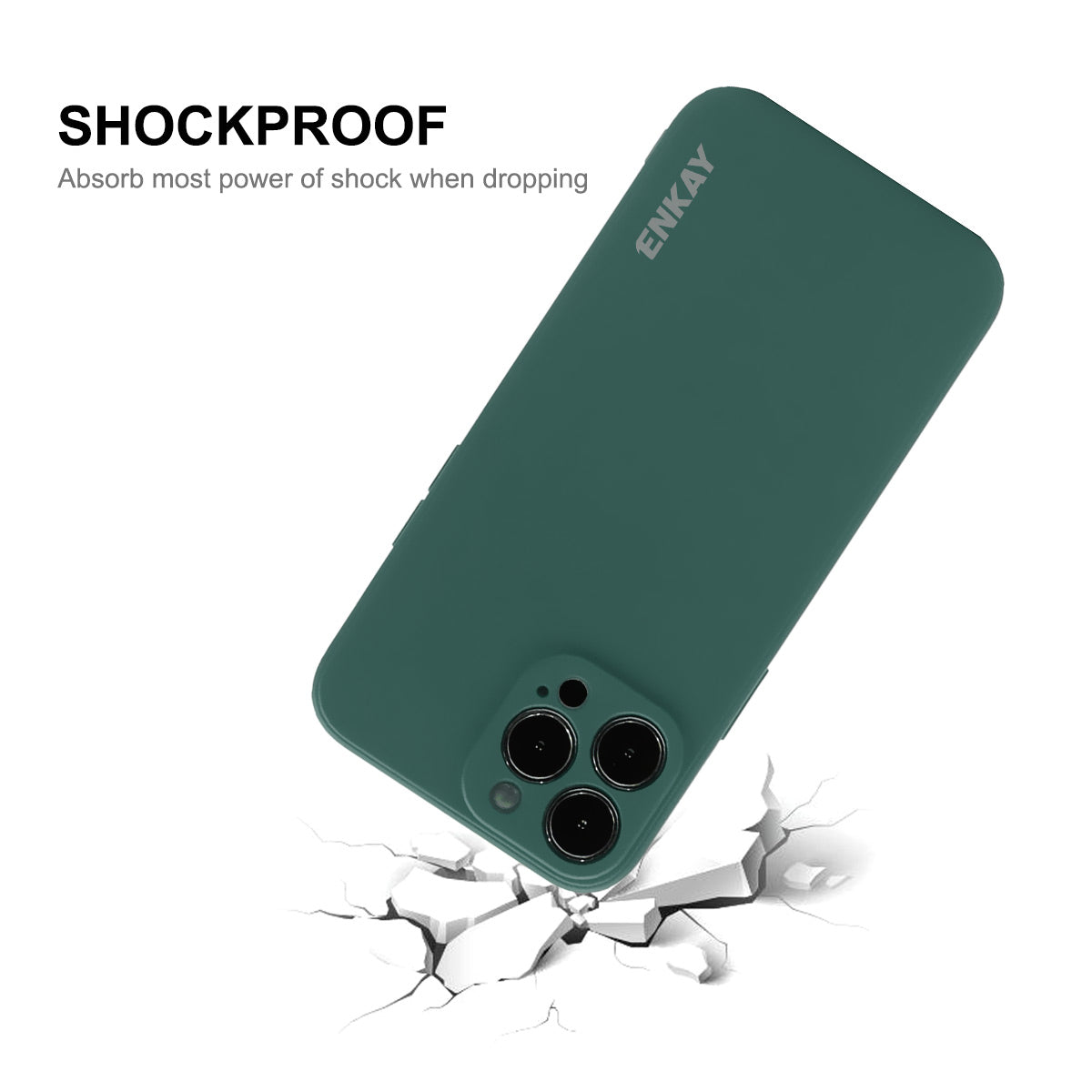 ENKAY HAT PRINCE 2-in-1 Straight Edging Liquid Silicone Phone Cover + 9H 2.5D Tempered Glass Ultra Clear 0.26mm Protector Set for iPhone 13 Pro Max