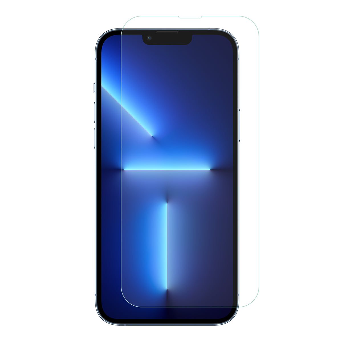 ENKAY HAT PRINCE Drop-Resistant Straight Edging Liquid Silicone Phone Cover Case + 0.26mm 9H 2.5D Strong Tempered Glass Ultra Clear Protector for iPhone 13 Pro 6.1 inch