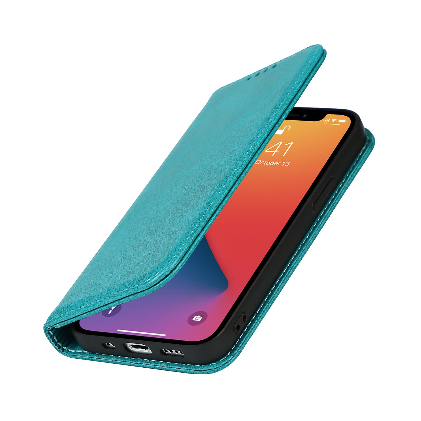 Stand Wallet Leather Phone Flip Case Protective Cover for iPhone 13 Pro 6.1 inch