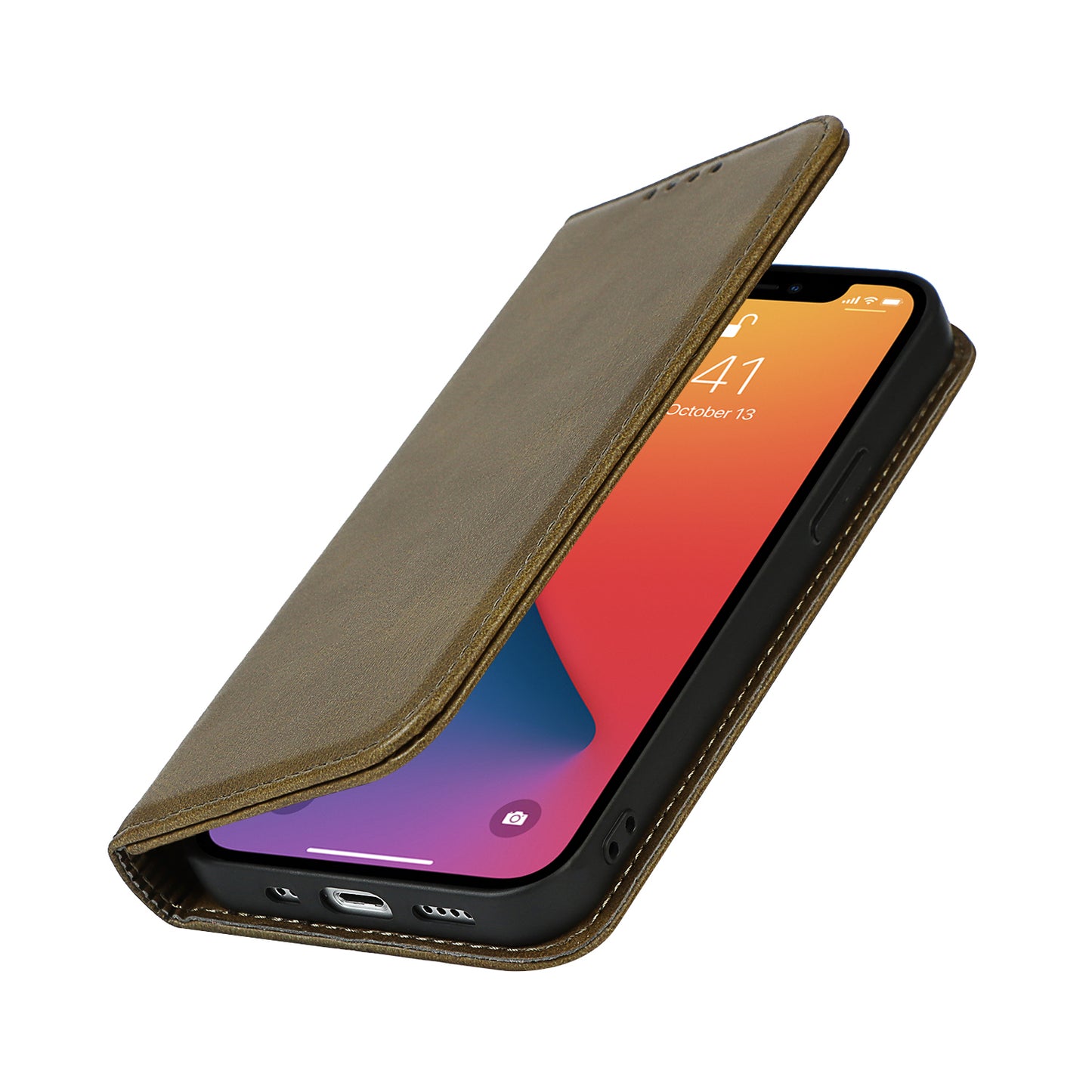 Stand Wallet Leather Phone Flip Case Protective Cover for iPhone 13 Pro 6.1 inch